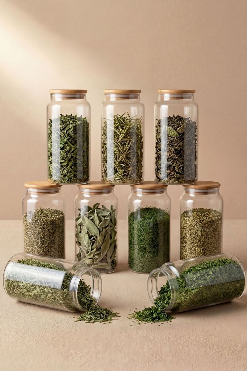 bambu kapaklı 12'li cam kavanoz seti 1300 ml 1 3 l büyük boy şeffaf