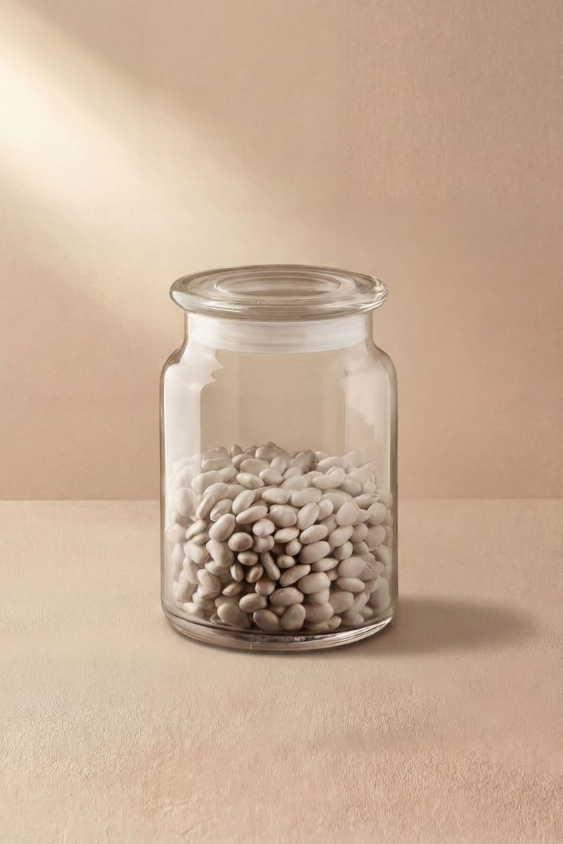 cam kapaklı cam kavanoz 800 ml şeffaf sızdırmaz hava almaz