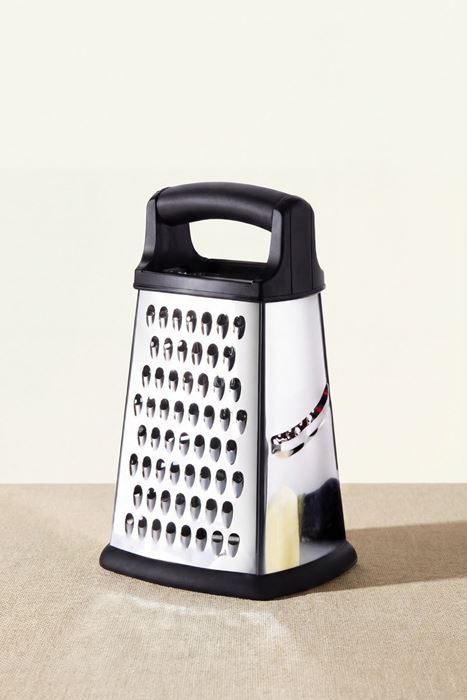 paslanmaz çelik kutu rende 23x12 cm siyah saplı metal mutfak rendesi