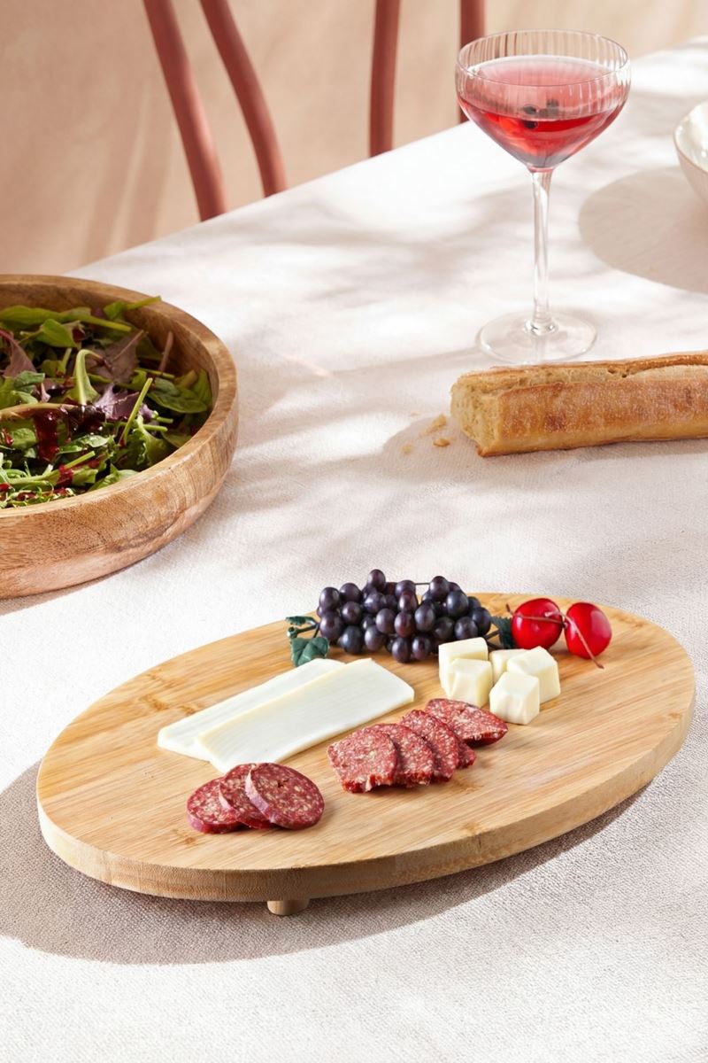 bambu sunum tahtası 37x28x1,5 cm kahvaltı ve şarküteri servis panosu